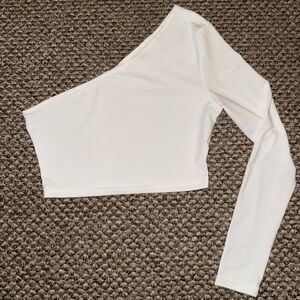 White One-Shoulder Women's Top